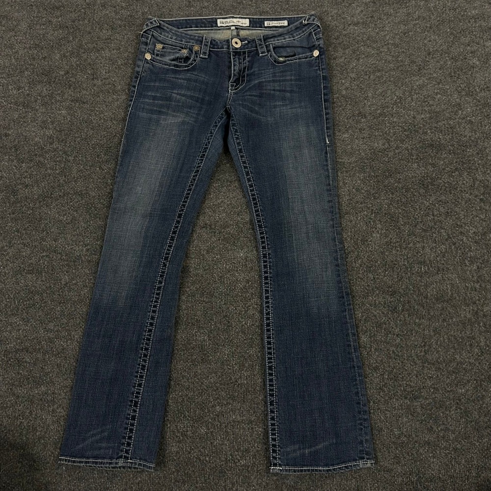 Salt Works Jeans Womens Size 32 Blue Bootcut Dark Wash Contrast Stitch Stretch